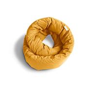 Huzi Infinity Pillow - Cuscino da viaggio per il collo, versatile e morbido, con supporto a 360°, lavabile in lavatrice, per casa, viaggi, volo, viaggi su strada (giallo ocra)