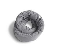 Huzi Infinity Pillow - Versatile e morbida sciarpa supporto per il collo, cuscino da viaggio per dormire in volo, aereo, casa, ufficio - Lavabile in lavatrice (Grigio)
