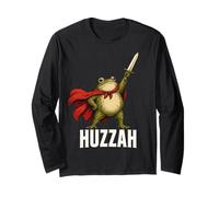 Huzzah Frog Knight Funny Medieval Meme Sword Quote Maglia a Manica
