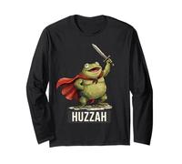 Huzzah Frog Knight Funny Medieval Meme Sword Quote Maglia a Manica