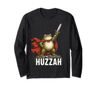Huzzah Frog Knight Funny Medieval Meme Sword Quote Maglia a Manica