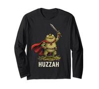 Huzzah Frog Knight Funny Medieval Meme Sword Quote Maglia a Manica