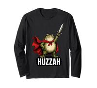 Huzzah Frog Knight Funny Medieval Meme Sword Quote Maglia a Manica