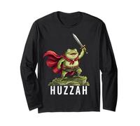Huzzah Frog Knight Funny Medieval Meme Sword Quote Maglia a Manica
