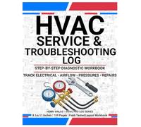 HVAC Service & Troubleshooting Log: Step-by-Step Diagnostic Workbook for AC, Heat Pump, Furnace & Refrigeration Technicians - Track Electrical, Airflow, and System Repairs