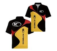 HVAVGLDCW Polo da Uomo Collision Color 3D A Mezza Manica per K.Y.M.C.O con Cerniera Maniche Corte Asciugatura Rapida Tuta Sportiva Golf T-Shirt Colletto-HeiHuangSe||x_s
