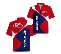 HVAVGLDCW Polo da Uomo Collision Color 3D A Mezza Manica per K.Y.M.C.O con Cerniera Maniche Corte Asciugatura Rapida Tuta Sportiva Golf T-Shirt Colletto-HongLanSe||x_s