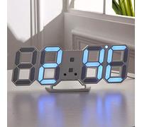 HVBIHRJIP 3D LED Digital Desktop Alarm Clock,Wall 9.5 Inch Wall Desk Timer Brightness Adjustable with Snooze Function, Night Light Clock Date,Temperature Display,Black Frame Orange Light(Green)