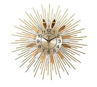HVBIHRJIP Creative Sun Round Metal Frame Wall Clock - Nordic Luxury Metal Wall Clock Wall Decor, Large Starburst Decoration for Home, Kitchen,Living Room,Office,A 582058cm
