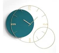 HVBIHRJIP Large modern wall clock, Roman numerals European industrial clock round metal silent for living room, kitchen,Black