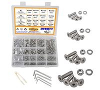 HVDHYY 1065pcs M2 M3 M4 M5 Viti a Testa Cilindrica Set di Bulloni a Testa Cilindrica A2-70 Viti a Testa Esagonale in Acciaio Inossidabile Dadi Rondelle Assortimento Kit con Scatola di Immagazzinaggio