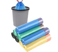 HVDHYY 10L-15L Sacchetti Spazzatura Piccoli 8 Rotoli/120 Pezzi, Adatti Per Ufficio, Appartamento, Soggiorno, Camera Da Letto, Sacchi Della Spazzatura Da Bagno (nero, Blu, Giallo, Verde)