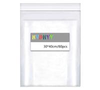 HVDHYY 300mm x 400mm Sacchetto Trasparente Riutilizzabile con Cerniera 80pcs Grandi Dimensioni Sacchetto di Plastica Trasparente 160µm Addensare Borsa con Chiusura Cerniera Deposito di Vestiti