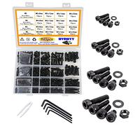 HVDHYY 945pcs M2 M3 M4 M5 Bulloni Neri Assortimento Kit Acciaio al Carbonio Rondelle Dadi Viti a Esagono Incassato con Scatola di Immagazzinaggio per Fai da Te e Professionale