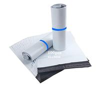 HVDHYY Buste per Spedizione in Plastica Grande 42cmX52cm Busta Imballaggio per Spedizione Autoadesivi, Impermeabili Prova Manomissione per Abbigliamento, Tessuti e Scatole Scarpe (Bianco 100pezzi)