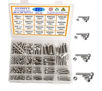 HVDHYY M3 M4 M5 M6 Viti a Testa Cilindrica con Esagono Incassato A2-70 Viti a Testa Esagonale in Acciaio Inossidabile Dadi Assortimento Pomelli a Esagono Kit con Scatola Di Immagazzinaggio 320pcs