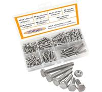 HVDHYY M4 Set Bulloni e Dadi,304 Viti di Acciaio Inossidabile Con Pacchetto Dadi Ebulloni Esagonali Viti Ed Elementi Fissaggio Bulloni A Testa Esagonale Set Per Mobili Macchinari 200pcs