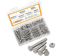 HVDHYY M6 Set Bulloni e Dadi 304 Viti di Acciaio Inossidabile Con Pacchetto Dadi Ebulloni Esagonali Viti Ed Elementi Fissaggio Bulloni A Testa Esagonale Set Per Mobili Macchinari Auto 80pcs