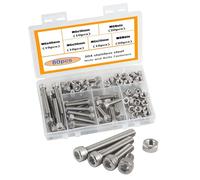 HVDHYY M6 Set Bulloni e Dadi,Viti 304 Scciaio Inossidabile Incassato Bulloni Con Testa a Brugola Viti Con Assortimento di Noci Antiruggine Per Mobili Macchinari Auto Stampa 3D 80pcs