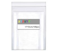 HVDHYY Sacchetto Trasparente Riutilizzabile con Cerniera 100pezzi Sacchetto di Plastica Trasparente 170mm x 250mm 160µm Addensare Piccolo Sacchetti in Plastica Trasparente Gioielli Orecchini Campione