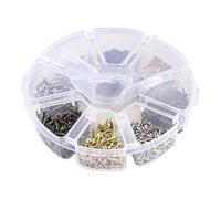 HVDHYY Testa Rotonda Piccolo Kit 1x6mm 1x8mm 1x10mm di Chiodi di Legno Decorative Chiodi DIY Tecnologia piccole unghie da Te Accessori Noir Oro Argento 1600PCS