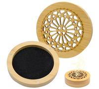 HVIHWI 2 Pezzi Diffusore di Olio Essenziale, Diffusores di Aromaterapia in bambù con Scatola di Incenso, Portatile per Camera da Letto, Bagno, Ufficio, Auto E Viaggi, Diffusore di Aromi Naturali