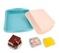 HVIHWI 2 Pezzi Stampo Plumcake Silicone Quadrato, Tortiera Silicone Stampo Pane in Cassetta Teglia per Toast Silicones per Teglia Torta Pasticceria Fai Da Te (26×21×5cm)