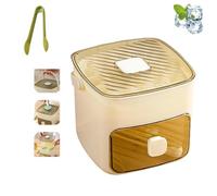 Hvjwfu Portable Ice Maker Machine - Countertop 48 Grid Freezer veloce con cestino per ghiaccio, scatola di stoccaggio e coperchio - compatto-Y