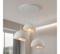 HvKvHvY Lampada a sospensione moderna per sala da pranzo, 3-Testa Circolare Piatto Da Soffitto Cucina Isola Luce Hallway Ristorante Hanging Lamp E27 Base Giapponese Wabi-Sabi Stile Bird Nest Shape