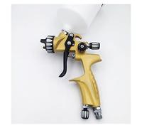 HVLP Auto Paint Spray Gun 1.3mm Auto Home Industrial Spray Paint Tools Pistola a spruzzo manuale a bassa pressione Capacità tazza 600ml(Gold)