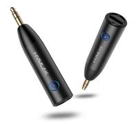 HVMLAK Aux Adattatore Bluetooth per auto, ricevitore Bluetooth 5.3, jack 3.5 con microfono più forte, per auto e home stereo, musica streaming, vivavoce, suono CD, guscio in metallo, 1 pezzo..