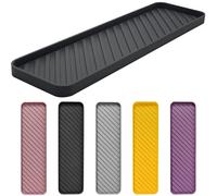HvOvMvE Vassoio Organizer in Silicone Multifunzionale Antiscivolo per Cucina e Bagno, Lavabile in Lavastoviglie, Perfetto per Trucchi, Bigiotteria e Accessori, Design Unico e Durevole (Nero)