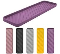 HvOvMvE Vassoio organizer in silicone per lavelli da cucina e bagno, lavabile in lavastoviglie, antiscivolo, vassoio organizer per cassetti del bagno, perfetto per trucchi e bigiotteria (Violetta)