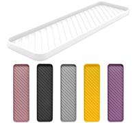 HvOvMvE Vassoio organizer in silicone per lavelli da cucina e bagno, lavabile in lavastoviglie, antiscivolo, vassoio organizer per cassetti del bagno, perfetto per trucchi e bigiotteria (Bianco)