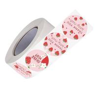HVRFJXI 500 etichette adesive con scritta "Thank You" a forma di fragola, per sigillare buste, imballaggi, matrimoni, San Valentino