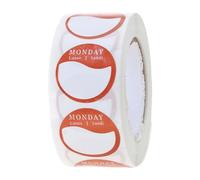 HVRFJXI 500 pz Adesivi Giorno Adesivi Rimovibili 1 '' Tab Settimana Lun-Sun Food Restaurant Inventario Gestione Etichette