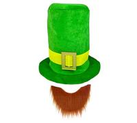 HVRFJXI Abbracciare la tradizione irlandese con un robusto Patricking Day Green Designs colori vivaci top cappello e barba uso quotidiano divertente festa usura