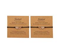 HVRFJXI Bracciale coordinato per le migliori amiche delle sorelle, per amicizia, cuore, braccialetti a lunga, regalo per ragazze, bracciale da donna, portagioie in cartone