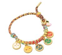 HVRFJXI Bracciale in corda intrecciato a mano Handchain Elegante cinque Dio della ricchezza Bracciale per tessitura fatto a mano Corda tibetana a mano