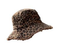 HVRFJXI Cappello da pescatore con stampa leopardata retrò a tesa larga protezione dal sole cappello leggero unisex per accessori da viaggio all'aperto alla moda con stampa leopardata secchio, Marrone