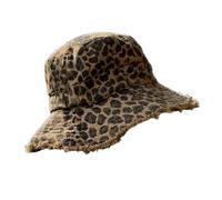 HVRFJXI Cappello da pescatore con stampa leopardata retrò a tesa larga protezione dal sole cappello leggero unisex per accessori da viaggio all'aperto alla moda con stampa leopardata secchio, cachi
