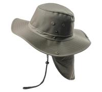 HVRFJXI Cappello da sole traspirante per le donne cappello con patta per il collo a tesa larga regolabile alla moda sport staccabile cappelli da pesca per uomo, Verde militare, Taglia unica
