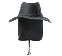 HVRFJXI Cappello da sole traspirante per le donne cappello con patta per il collo a tesa larga regolabile alla moda sport staccabile cappelli da pesca per uomo, Nero , Taglia unica
