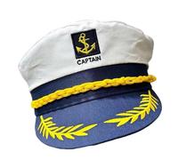 HVRFJXI Classico cappello da marinaio per le donne regolabile ricamato cappello capitano poliestere Halloween vestito marinai