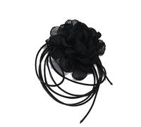 HVRFJXI Collana a catena con clavicola con camelia gotica Collane girocollo con lacci regolabili Accessori per gioielli Y2K Collana con catena a corda con lacci