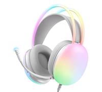 HVRFJXI Gaming Headphone with LED Light Bass Sound Adjustable Headband Headphone Over Ear Microphone Surround Sound Headphones with LED Lights
