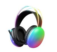 HVRFJXI Gaming Headphone with LED Light Bass Sound Adjustable Headband Headphone Over Ear Microphone Surround Sound Headphones with LED Lights