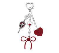 HVRFJXI Portachiavi unico scheletro archi accento stile punk borsa fascino portachiavi per ragazze accessori moda ciondolo borsa dolce teschio archi portachiavi per ragazze, A