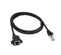 HVRFJXI RJ45 Gigabit Cable Male to Female Screw Panel Mount Ethernet Networking Shield Extension Cable for Computer Accessories Home Extension Cable