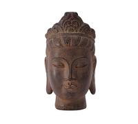HVRFJXI Statua a forma di testa di Buddha per meditazioni, spazio e altari spirituali, resina color pietra, statuetta buddista, ornamento buddista
